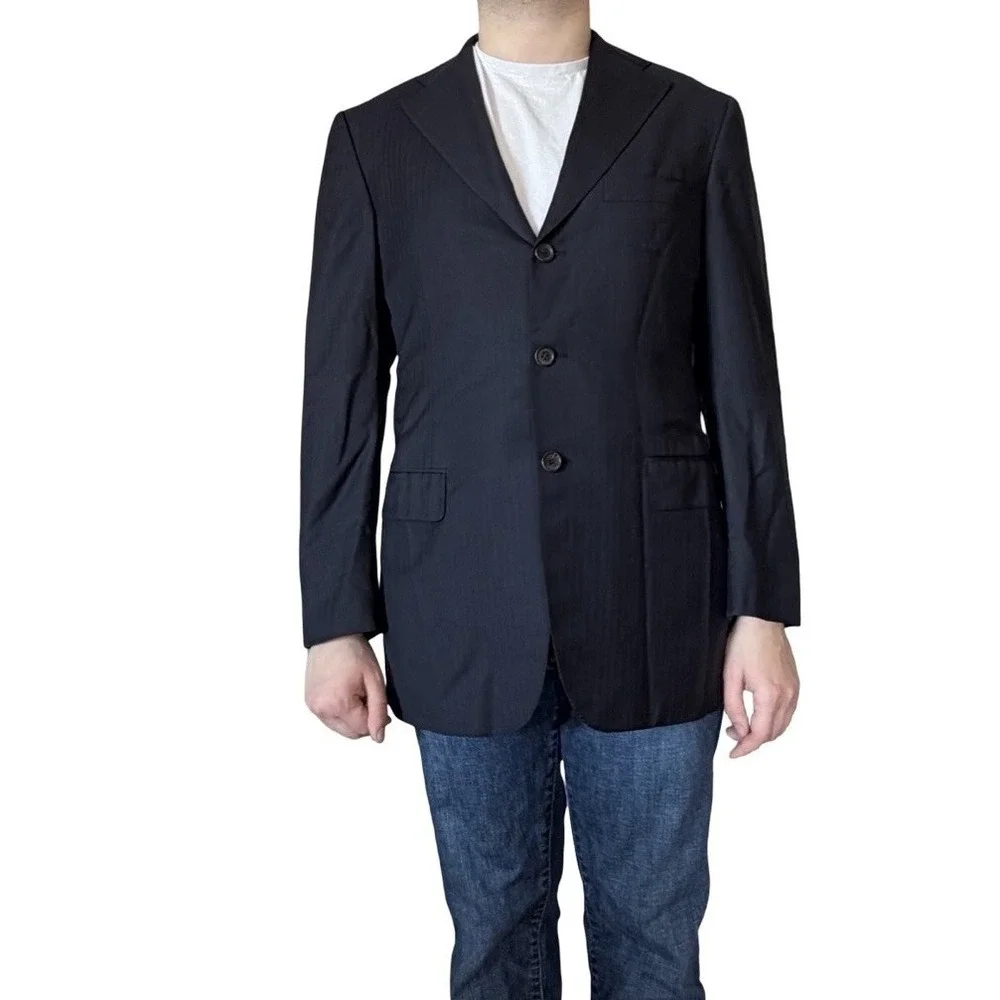 Franck Namani Ultimum 150's Private Collection Navy Blazer Suit Jacket 50 US 40